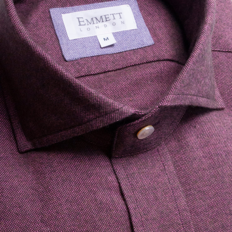 Dark Purple Brushed Cotton Shirt