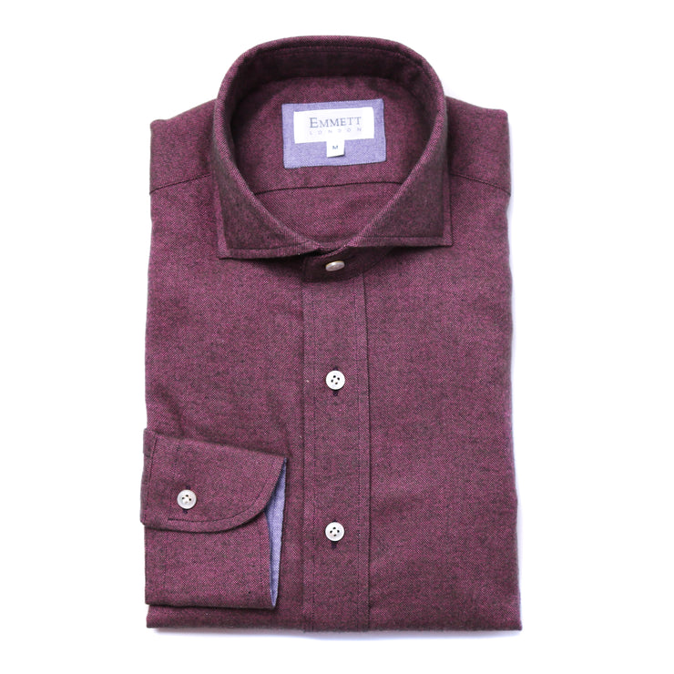 Dark Purple Brushed Cotton Shirt