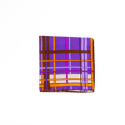 Purple Neon Check Silk Pocket Square