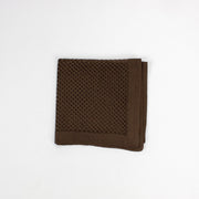 Dark Brown Knitted Silk Pocket Square