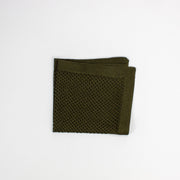 Dark Green Knitted Silk Pocket Square
