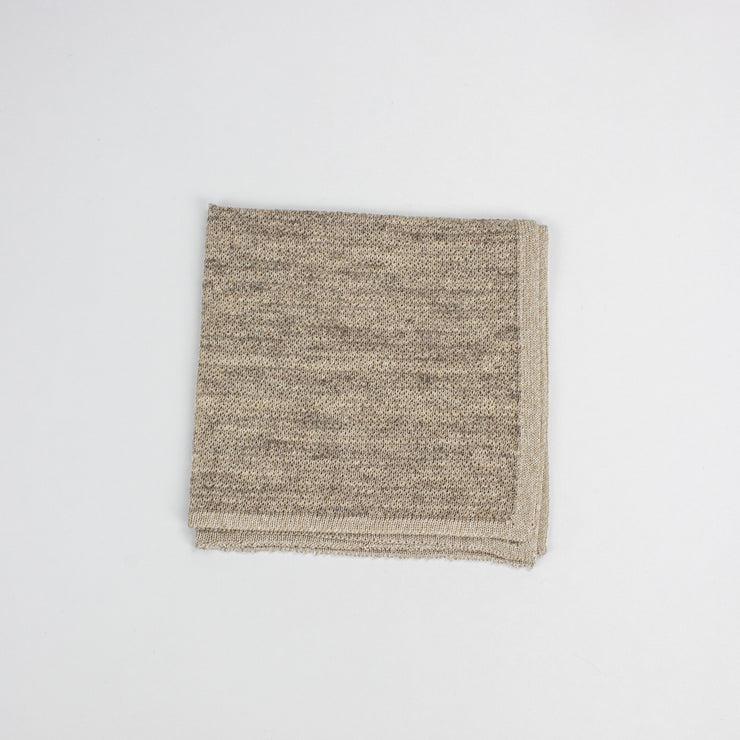 Beige Linen and Silk Pocket Square
