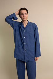 Dark Blue Linen Pyjamas