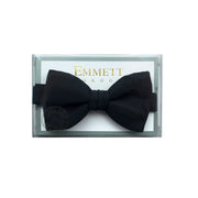 Pre Tied Black Silk Bow Tie - Emmett London - Jermyn Street & Kings Road Shirtmakers