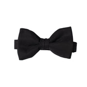 Pre Tied Black Silk Bow Tie - Emmett London - Jermyn Street & Kings Road Shirtmakers