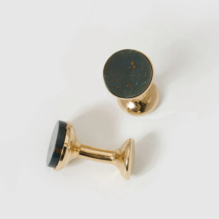 Gold Bloodstone Cufflinks
