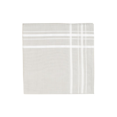 Grey White border Handkerchief - Emmett London - Jermyn Street & Kings Road Shirtmakers