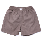 Dark Beige Brushed Cotton Boxer Shorts