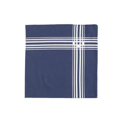 Navy White border Handkerchief - Emmett London - Jermyn Street & Kings Road Shirtmakers
