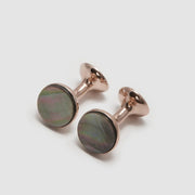 Rose Gold Smokey Mother Of Pearl Cufflinks
