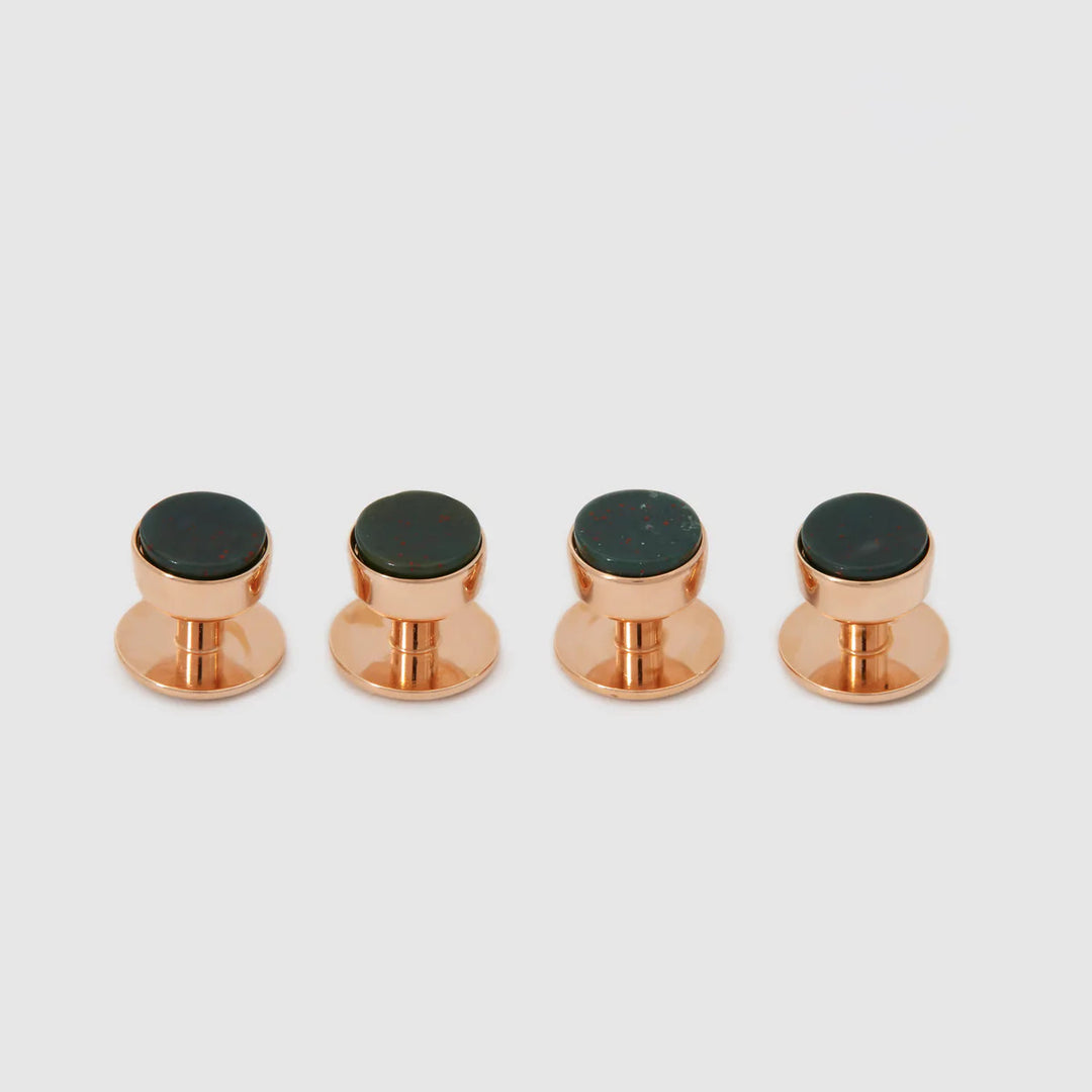 Rose Gold Bloodstone Studs Emmett London Rose Gold Bloodstone Studs Emmett London