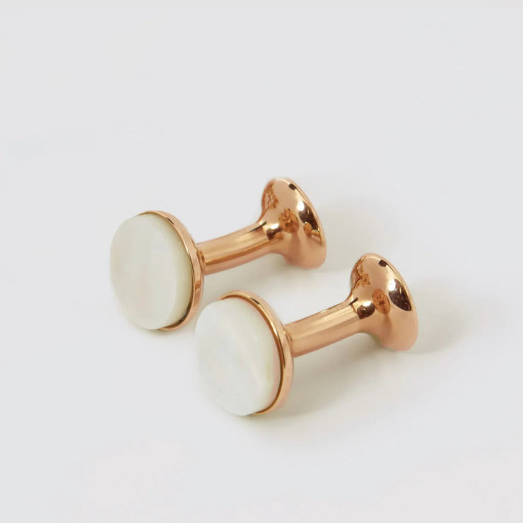 Rose Gold Mother Of Pearl Cufflinks