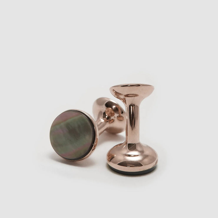 Rose Gold Smokey Mother Of Pearl Cufflinks