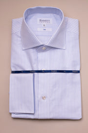 Blue on Blue striped 140s Twill Shirt