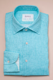 Bright Turquoise Linen Shirt