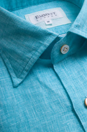 Bright Turquoise Linen Shirt