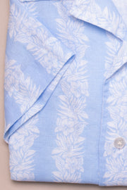 White On Blue Shapes Short Sleeve Shirt