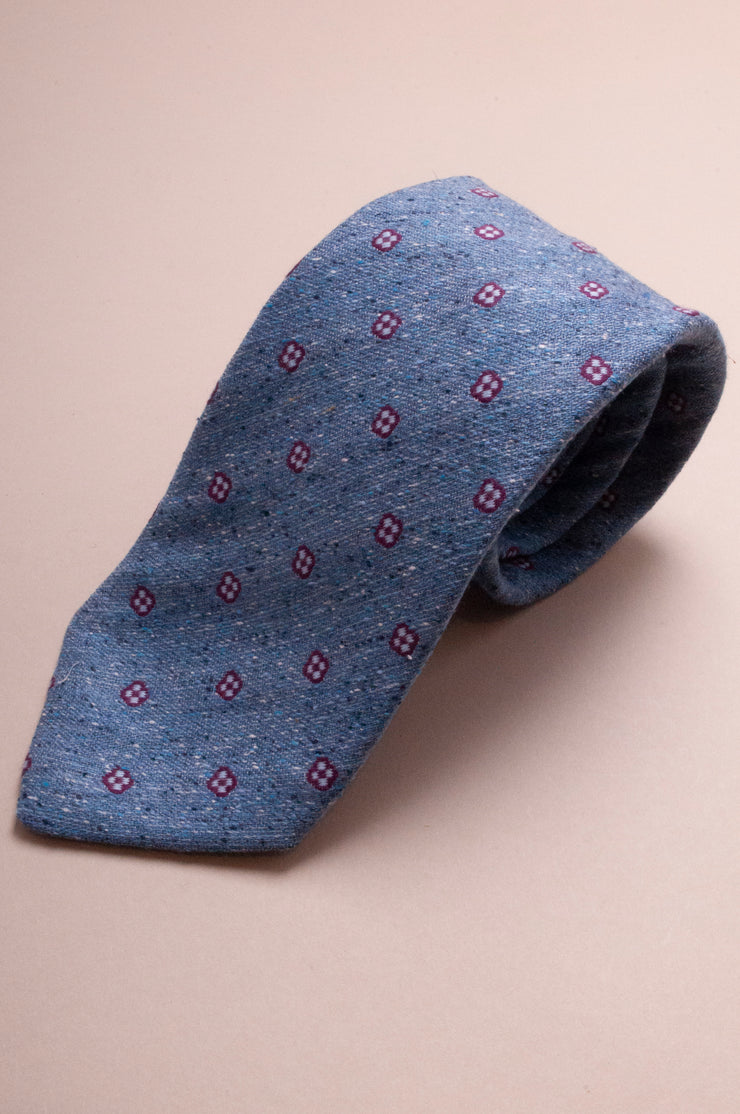 Light Blue And Purple Square Shantung Tie