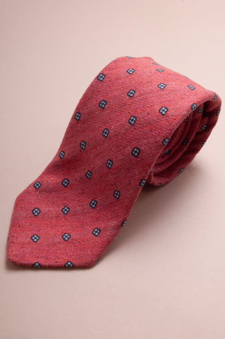 Pink And Blue Square Shantung Tie
