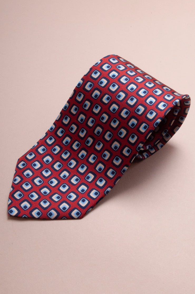 Red And Blue 60s Design Tie