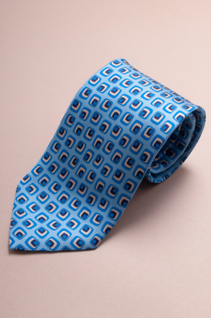 Light Blue 60s Design Tie