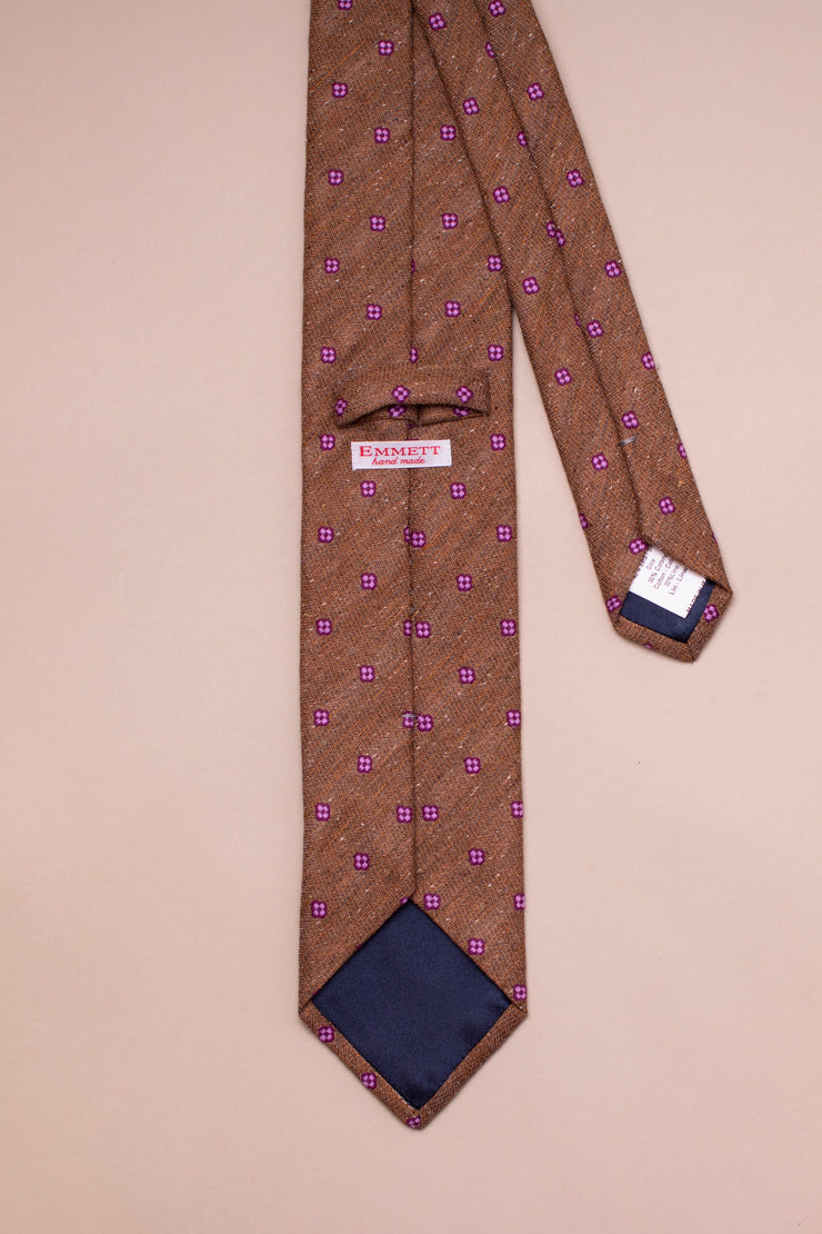 Brown And Purple Square Shantung Tie