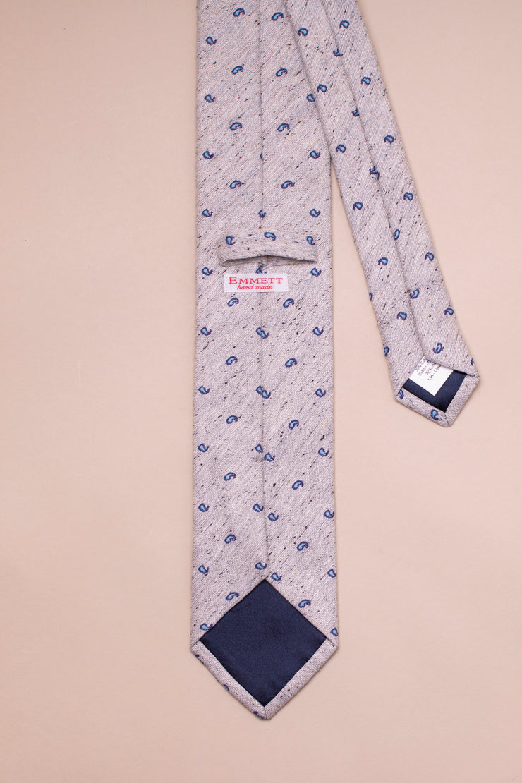 Grey Paisley Shantung Tie