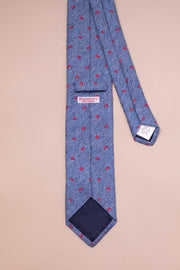 Light Blue And Pink Paisly Shantung Tie