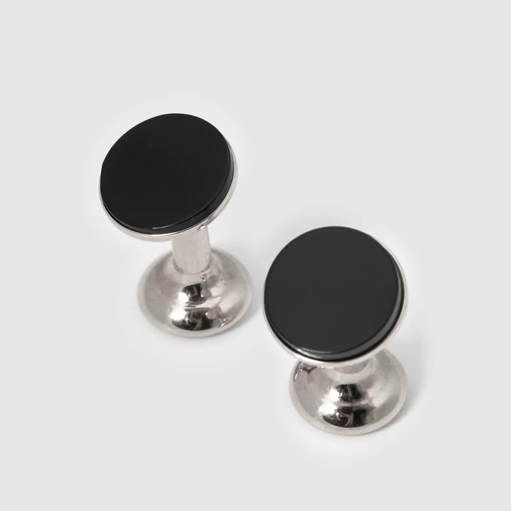 Rhodium and Onyx Cufflinks