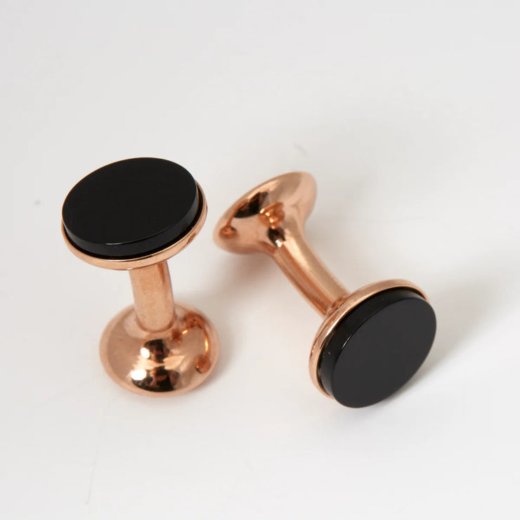 Rose Gold and Onyx Cufflinks