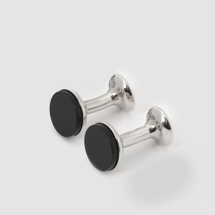 Rhodium and Onyx Cufflinks